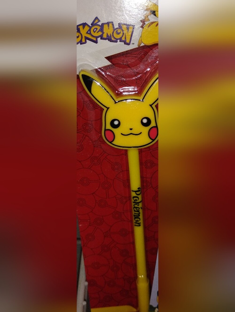 Pikachu Yellow Character Pen - Yellow & Red